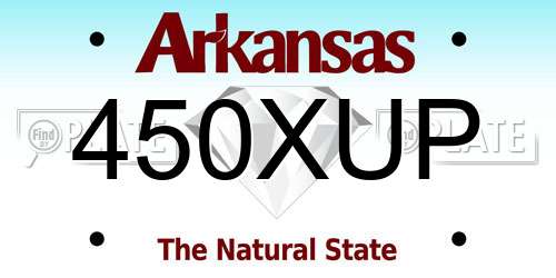 450XUP Arkansas License Plate