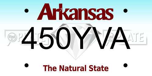 450YVA Arkansas License Plate