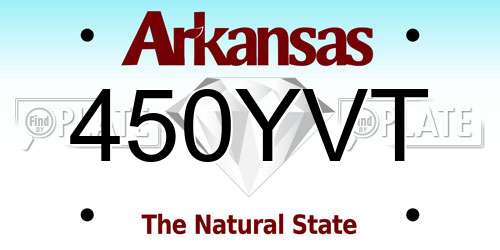 450YVT Arkansas License Plate
