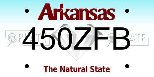 450ZFB Arkansas License Plate