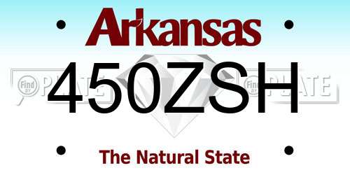 450ZSH Arkansas License Plate