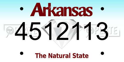 4512113 Arkansas License Plate