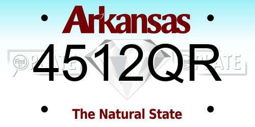 4512QR Arkansas License Plate