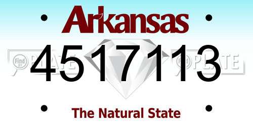 4517113 Arkansas License Plate