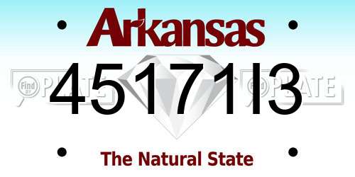 45171I3 Arkansas License Plate