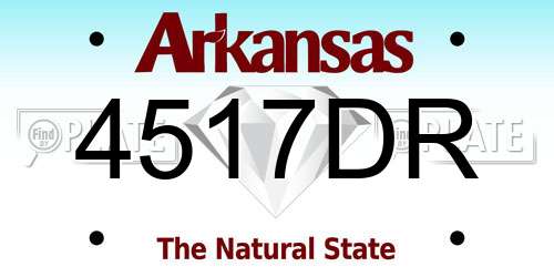 4517DR Arkansas License Plate