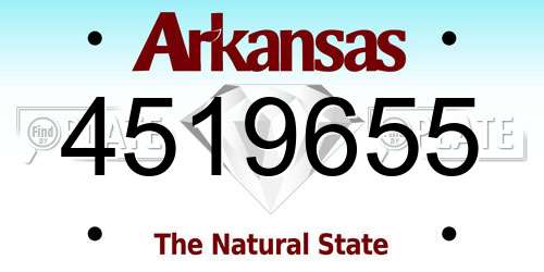 4519655 Arkansas License Plate