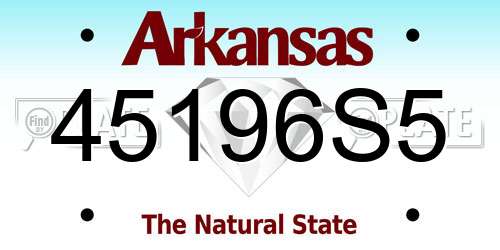 45196S5 Arkansas License Plate