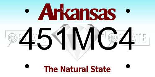 451MC4 Arkansas License Plate