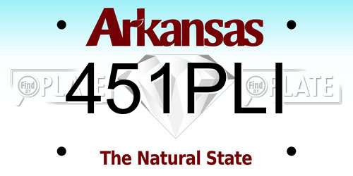 451PLI Arkansas License Plate