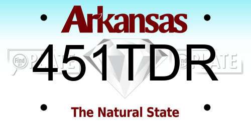 451TDR Arkansas License Plate