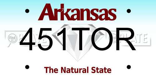 451TOR Arkansas License Plate