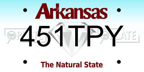451TPY Arkansas License Plate