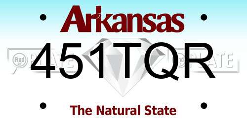451TQR Arkansas License Plate