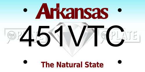 451VTC Arkansas License Plate