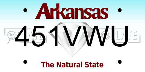 451VWU Arkansas License Plate
