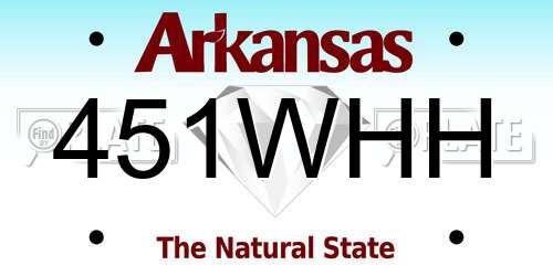451WHH Arkansas License Plate