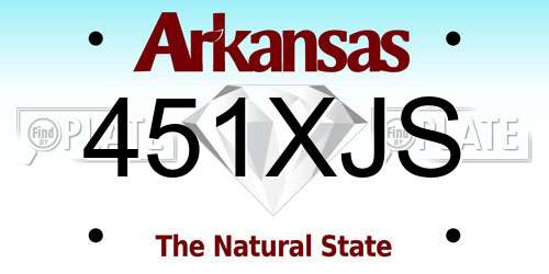 451XJS Arkansas License Plate