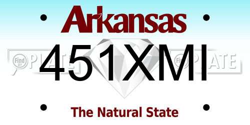 451XMI Arkansas License Plate