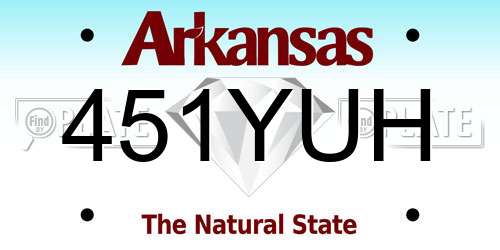 451YUH Arkansas License Plate