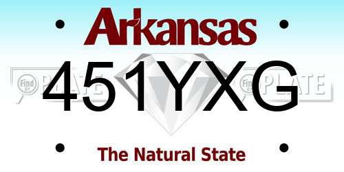 451YXG Arkansas License Plate