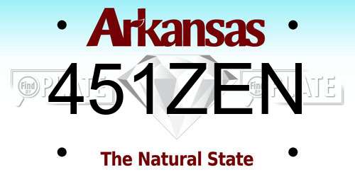 451ZEN Arkansas License Plate
