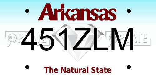 451ZLM Arkansas License Plate