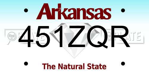 451ZQR Arkansas License Plate