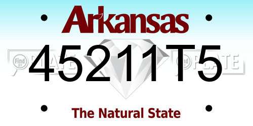45211T5 Arkansas License Plate