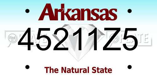 45211Z5 Arkansas License Plate