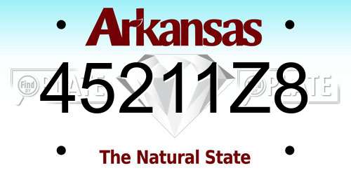 45211Z8 Arkansas License Plate