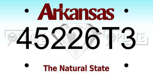45226T3 Arkansas License Plate