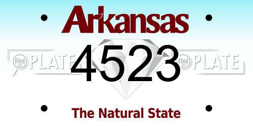 4523 Arkansas License Plate