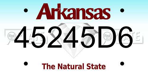 45245D6 Arkansas License Plate