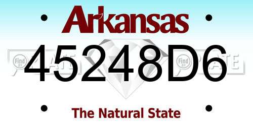 45248D6 Arkansas License Plate