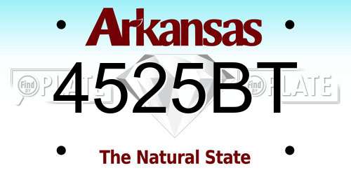 4525BT Arkansas License Plate