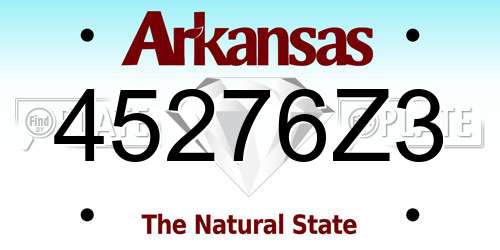 45276Z3 Arkansas License Plate