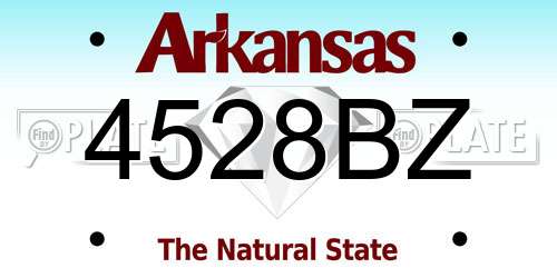 4528BZ Arkansas License Plate