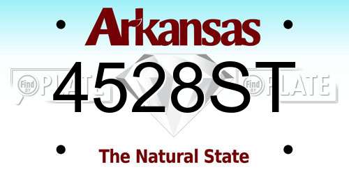 4528ST Arkansas License Plate