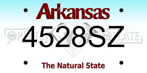 4528SZ Arkansas License Plate