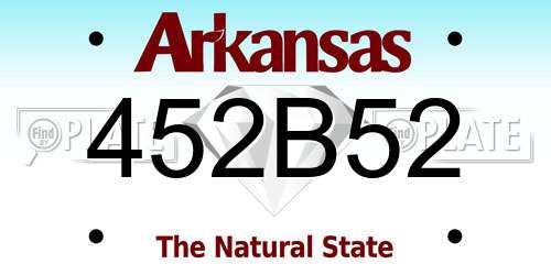 452B52 Arkansas License Plate