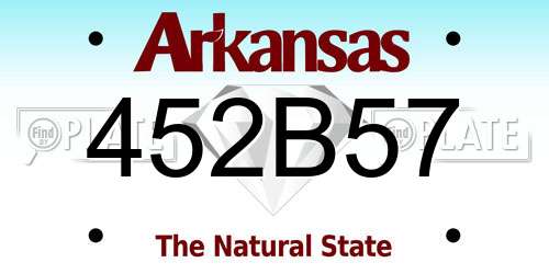 452B57 Arkansas License Plate