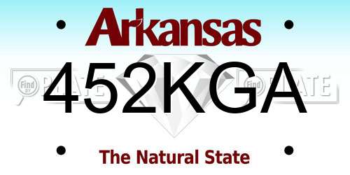 452KGA Arkansas License Plate