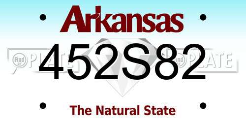 452S82 Arkansas License Plate