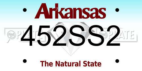 452SS2 Arkansas License Plate