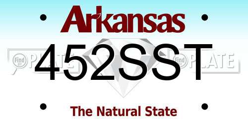 452SST Arkansas License Plate