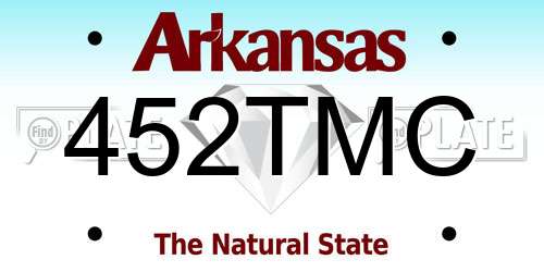 452TMC Arkansas License Plate