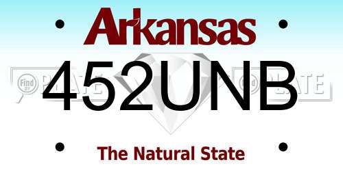 452UNB Arkansas License Plate