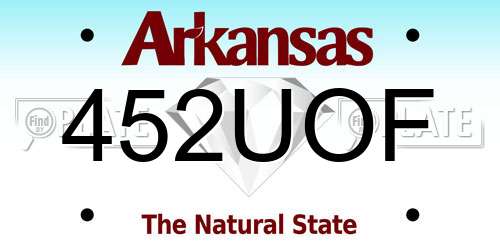 452UOF Arkansas License Plate