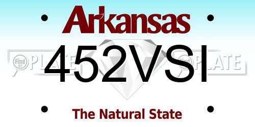 452VSI Arkansas License Plate